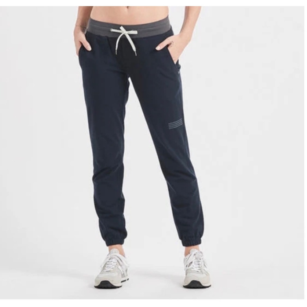 Vuori Laguna Lounge Jogger VW347 Navy Blue Cotton Active Travel Athleisure Large